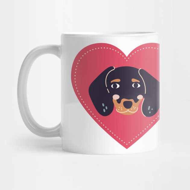 My Dachshund is my Valentine by greenoriginals